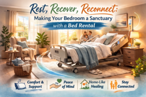 Discover how renting a hospital bed can transform your bedroom into a peaceful recovery sanctuary. Improve comfort, safety, and healing at home with flexible hospital bed rental options.
